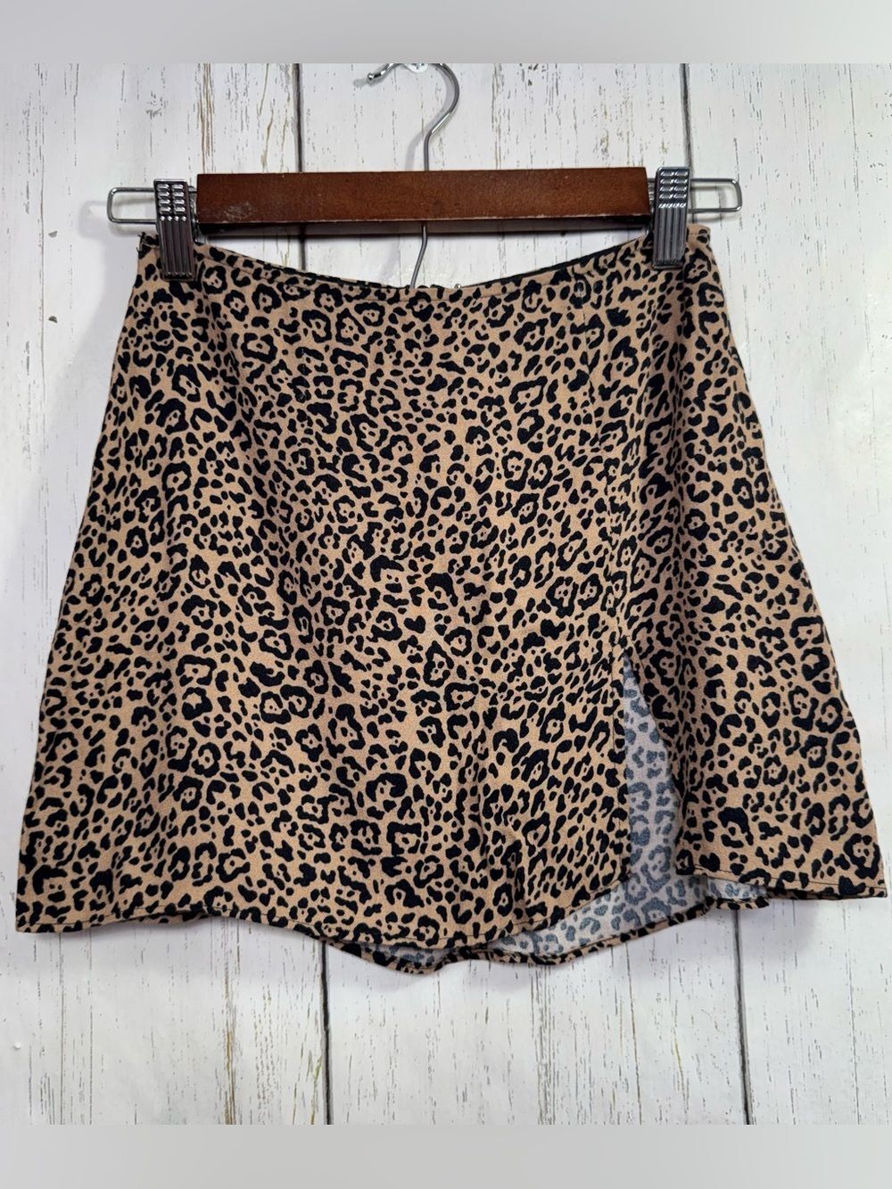 Reformation Animal Print Mini Skirt Brown Black Y2K Coquette Festival Size 0